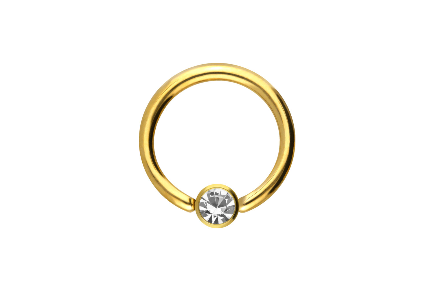 Chirurgenstahl Klemmkugelring Piercing DISC + KRISTALL